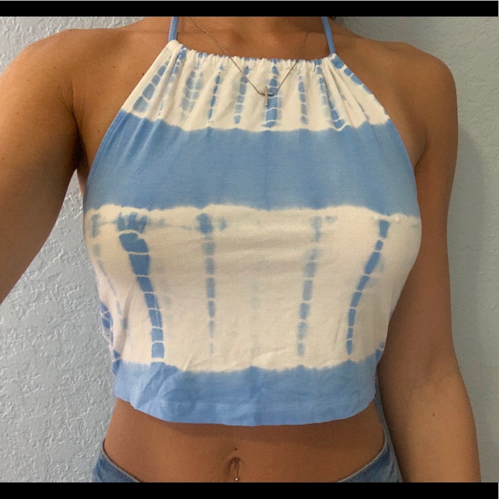 open back halter top / crop top.